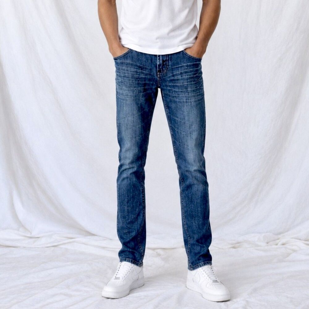 Vintage Y2K Apt. 9 Dark Wash Low Rise Slim Fit Straight Leg Denim Jeans Size 29